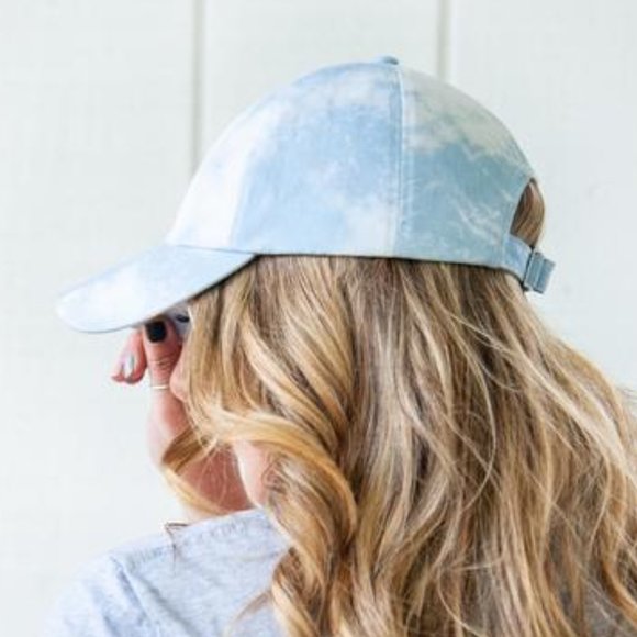 Blush & Belle Accessories - Cotton Tie Dye Baseball Cap DUSTY BLUE